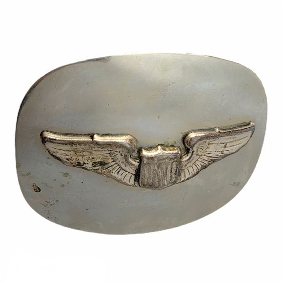 Vintage Nickle Silver Wing Belt Buckle - Picture 1 of 3
